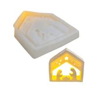 Christmas Nativity Silicone Mold - Advent Candle Holder | Resin Clay Soap Mould For Holiday Scene | DIY Plaster Craft Mold For Tealight Stand | Religious Decor Ornament Making Supplies