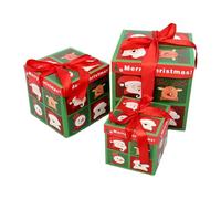 Christmas Nesting Gift Boxes - Assorted Sizes, Stackable Nested Winter, Decorative Stacking Square Present Box for Occassion, Decoration Gift helping Organize Toys Jewelry and Cosmetics, Multi Color