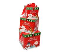 Christmas Nesting Gift Boxes - Assorted Sizes, Stackable Nested Winter, Decorative Stacking Square Present Box for Occassion, Decoration Gift helping Organize Toys Jewelry and Cosmetics, Multi Color