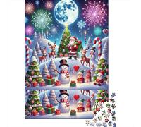 Christmas Night Scene 1000 Piece for Adults & Kids Santa with Reindeer Fun Present & Activity for Home & Wall Decor 38x26cm 1000pcs