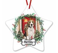 Christmas Noël Hanging Suspendre Décoration De Noël Arbre De Noël Pendentif en Céramique Ornement Sapin De Noel Beagle Écossais Personnalisé 2023