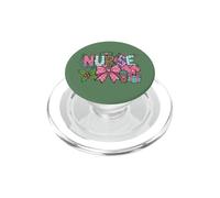 Christmas Nurse Coquette Bow Stethoscope ER RN ICU Nursing PopSockets PopGrip pour MagSafe