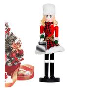 Christmas Nutcracker Decor, 14.37 Inch Wooden Soldier Figurine Tabletop | Classic Soldier Design Solid Wood Construction Festive Table Display Seasonal Home Accent Christmas Party Decoration