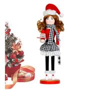 Christmas Nutcracker Decor, 14.37 Inch Wooden Soldier Figurine Tabletop | Classic Soldier Design Solid Wood Construction Festive Table Display Seasonal Home Accent Christmas Party Decoration