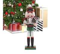 Christmas Nutcrackers - 14 Inch Wooden Figure, Traditional Nutcracker Soldier Decoration, Hand-Painted Holiday Ornament, Perfect for Home Fireplace Shelves Birthday Party Thanksgiving Adults
