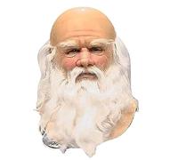 Christmas Old Man Masks, Santa Claus Beard Cover, Kids Adults Full Face Masques avec la Barbe Blanche Latex pour Costume de Costume de fête Noël Carnaval