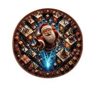 Christmas Optical Illusion Rug, Round 3D Decorative Floor Mat | 3D Depth Patterns Round Mat For Holiday Floor, Living Room And Sofa. Visual Trap Design Creates Stunning Illusion.
