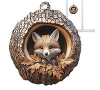 Christmas Ornament - Christmas Tree Ornament | Animal Christmas Ornament | Animal Pattern 2D Acrylic Ornament, Tree Hole Animals Christmas Ornaments, Holiday Tree Ornament - Acrylic Ornament