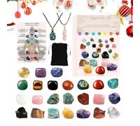 Christmas Ornament Countdown - 24 Days Crystal Decor, Elegant Holiday Hanging Luck, Sparkling Ornaments Set with Unusual Shapes for Tree Home Yoga, Festive Decoration, 10.24x7.09x1.18 Inches