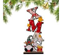 Christmas Ornament | Desktop Christmass Wood Sign | Crafts Tomte Ornaments Gnomes Table Decorations | Decoration Light Up Letters Desk Centerpieces for Woods Craft, Tiered Tray Decor