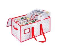 Christmas Ornament Storage - 8-Tier 128 Compartment Seasonal Decoration Bin, Dividers Holder for Christmas Balls, Ideal for Festival, Surrounded by Holiday Cheer, 12.2x12.2 inches