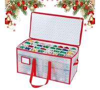 Christmas Ornament Storage Containers - PP Corrugated Paper 61x31x31cm | 8 Tier 128 Compartments Seasonal Decoration Bin | Christmas Balls Dividers Holder For Home Garage Wardrobe