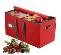 Christmas Ornament Storage Holiday Ball Pendant Storage with Handle | Ornament Organizer Box for Homeowners Renters Home Office Apartment Garage Attic Basement Closet