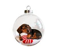 Christmas Ornament - Transparent Dog Ornament Ball, Shatterproof Hanging Ball, Christmas Tree Decorations Balls for Craft Interactive New Years Wedding Party Home Decor 3.15x3.15x3.15 inches