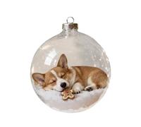Christmas Ornament - Transparent Dog Ornament Ball, Shatterproof Hanging Ball, Christmas Tree Decorations Balls for Craft Interactive New Years Wedding Party Home Decor 3.15x3.15x3.15 inches
