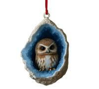 Christmas Ornaments | 4inch Animal in Hole Pendants Christmas Decor for Tree | 2D Acrylic Figurine Charm Pendant Decor for Home Garden Window Seasonal Display Party Favor Friends Family Gathering
