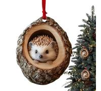 Christmas Ornaments - Acrylic Pendant | Animal Ornaments | Raccoon Owl Squirrel Hedgehog Bunny Bird Wildlife Ornaments, 2D Cute Vivid Wildlife Ornaments with Lanyard for Home Backpack Parties