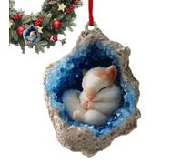 Christmas Ornaments - Animal in Hole Acrylic Pendant for Festive Decorating, Lightweight 2d Figurine Design with Bright Seasonal Detail, Christmas Decor for Tree Home Garden Window Display Party Favo
