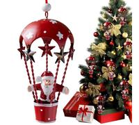 Christmas Ornaments, Hot Air Balloon Santa Snowman Decor, 2.36x2.36x4.33 inches Whimsical Hangable Decoration Piece for Balcony Staircase Patio Window Display Front Door Party Scene Entryway Showcase