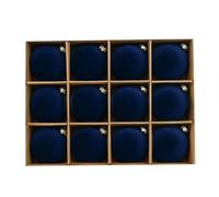Christmas Ornaments, Lot de 12 Boules de Noël Rondes en Fibres floquées de Velours, for décorer couronnes et sapins à Faire soi-même.,for Holiday(Dark Blue)