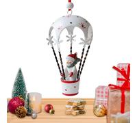 Christmas Ornaments Set, Hot Air Balloon Santa Decor, 2.36x2.36x4.33 inches, Whimsical Snowman Hanging Display, Festive Holiday Accent, Ideal for Balcony Railings, Staircase Trim, Patio Decor