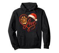 Christmas Paw Love Heart Santa Dog Mom Funny Pet Lover Dogs Sweat à Capuche
