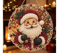 Christmas Pearl Art DIY Diamond Painting Hanging Suncatcher Ornament，#A
