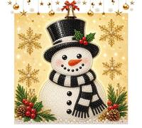 Christmas Pearl Art DIY Kit 3D - - Cute Santa Snowman with Frame Christmas