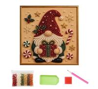 Christmas Pearl Art Kit - Canvas, Wooden Frame Framed Canvas, Pearl Set