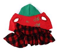 Christmas Pet Clothes | Warm & Lightweight Checkered Dog Cat Dress | Soft Holiday Outfit for Small Medium Dogs | Seasonal Holiday (M)