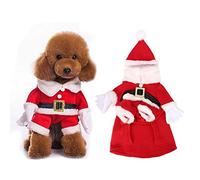 Christmas Pet Costume for Dogs & Cats | Cotton Santa Outfit with Hat | Soft Holiday Clothes for Small/Medium/Large Pets | 5 Sizes, Warm Winter Apparel (L)