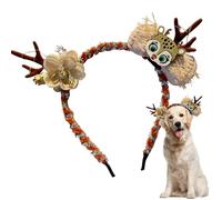 Christmas Pet Gear - Light Up Adorable Dog Headband for Holiday Fun | Pet Light Up Antler Hairbands for Christmas Festival Party Photo Props and Daily Decorations, 6.89x7.87in