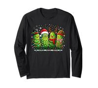 Christmas Pickle Squad Sour Concomber Food Lover Pickles Fan Manche Longue