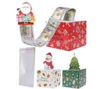 Christmas Piggy Bank - Festive Money Box 3-Piece Set | Fun Container with 90 Pockets, Card Holders, and Bills, Creative Gift for Kids, Friends, Adults, Men, and Women on Parties Birthdays
