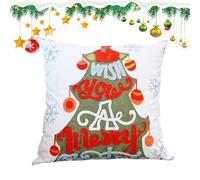 Christmas Pillowcase - 18 x 18 inch Embroidered Pillowcase - Embroidered Christmas Winter Pillow Covers | for Living Room, Bedroom, Couch, Festival, Winter