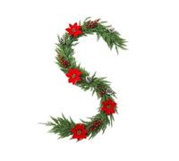 Christmas Pine Garland, 5ft Artificial Red, Berries Decorative Garland