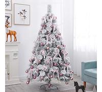Christmas Pine Pine Pine Farle Arbre de Noël Artificiel Floqué à charnière Tree de Noël avec décoration de Luxe pour Centre Commercial, carré, magasins, Restaurants 1,5 m / 1,8 m / 2,1 m / 2,4 m