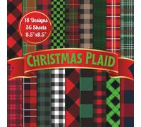 Christmas Plaid Scrapbook Paper Craft Pad: 18 X'mas Checkered Designs, 36 Double-Side Sheets Printed on 8.5"x8.5" Size Paper. Great For Card Making, ... Decoupage, Album, Cardstock, DIY Project Etc.