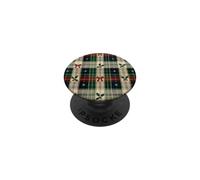 Christmas Plaid with Bows Pattern Classic Red and Green PopSockets PopGrip Adhésif