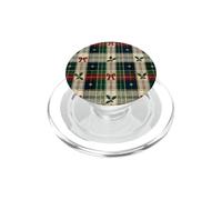 Christmas Plaid with Bows Pattern Classic Red and Green PopSockets PopGrip pour MagSafe