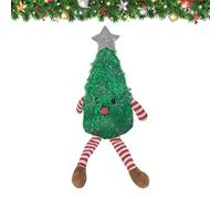 Christmas Plush Toys, Stuffed Soft Tree Doll Figures 12.6x3.54 inches, Festive Holiday with Cute Designs for Indoor Decoration, Desk Display, Kids Playtime, Travel Shelf Use
