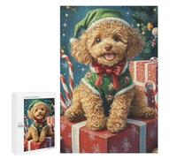 Christmas Poodle with Gifts-1 Puzzle 1000 Pièces Educa Jouet en Bois Cadeau Unique Décoration Intérieure Jeu Éducatif Challenge Toy Adultes Et Enfants À Partir De 14 Ans 1000 PCS