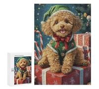 Christmas Poodle with Gifts-1 Puzzle 300 Pièces Educa Jouet en Bois Cadeau Unique Décoration Intérieure Jeu Éducatif Challenge Toy Adultes Et Enfants À Partir De 14 Ans 300 PCS
