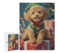 Christmas Poodle with Gifts-1 Puzzle 500 Pièces Educa Jouet en Bois Cadeau Unique Décoration Intérieure Jeu Éducatif Challenge Toy Adultes Et Enfants À Partir De 14 Ans 500 PCS