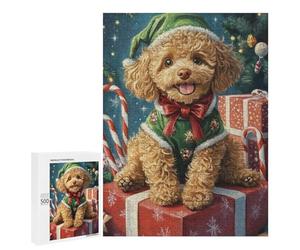 Christmas Poodle with Gifts-1 Puzzle 500 Pièces Educa Jouet en Bois Cadeau Unique Décoration Intérieure Jeu Éducatif Challenge Toy Adultes Et Enfants À Partir De 14 Ans 500 PCS