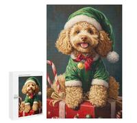 Christmas Poodle with Gifts Puzzle 1000 Pièces Educa Jouet en Bois Cadeau Unique Décoration Intérieure Jeu Éducatif Challenge Toy Adultes Et Enfants À Partir De 14 Ans 1000 PCS