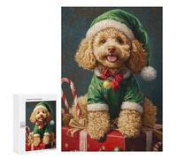 Christmas Poodle with Gifts Puzzle 1000 Pièces Educa Jouet en Bois Cadeau Unique Décoration Intérieure Jeu Éducatif Challenge Toy Adultes Et Enfants À Partir De 14 Ans 300 PCS