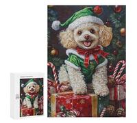 Christmas Poodle with Presents-2 Puzzle 300 Pièces Educa Jouet en Bois Cadeau Unique Décoration Intérieure Jeu Éducatif Challenge Toy Adultes Et Enfants À Partir De 14 Ans 300 PCS
