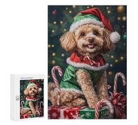 Christmas Poodle with Presents-5 Puzzle 1000 Pièces Educa Jouet en Bois Cadeau Unique Décoration Intérieure Jeu Éducatif Challenge Toy Adultes Et Enfants À Partir De 14 Ans 300 PCS