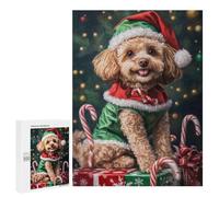 Christmas Poodle with Presents-5 Puzzle 1000 Pièces Educa Jouet en Bois Cadeau Unique Décoration Intérieure Jeu Éducatif Challenge Toy Adultes Et Enfants À Partir De 14 Ans 500 PCS